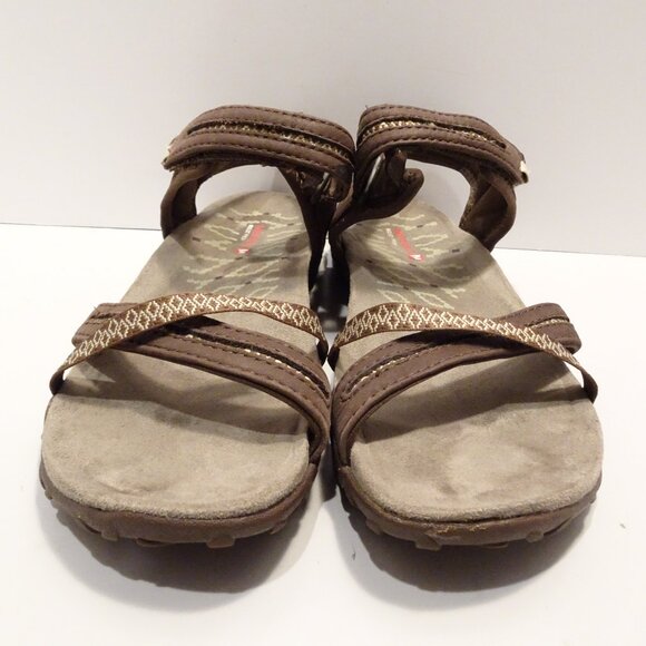 Merrell Sandals Womens 7 Terran Cross II Strappy Brown Leather Open Toe J55304 - Picture 1 of 6